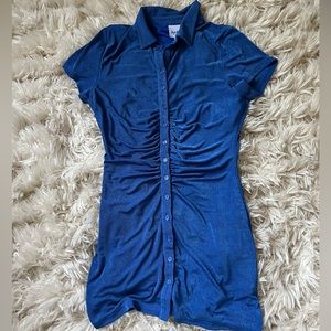Blue ruched dress